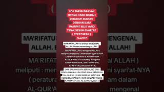 MASIH BANYAK ORANG YANG MUDAH DISES4TKAN ILMU MA'RIFAT IBLIS KARENA AWAM AKAN SYARI'AT ALLAH #shorts