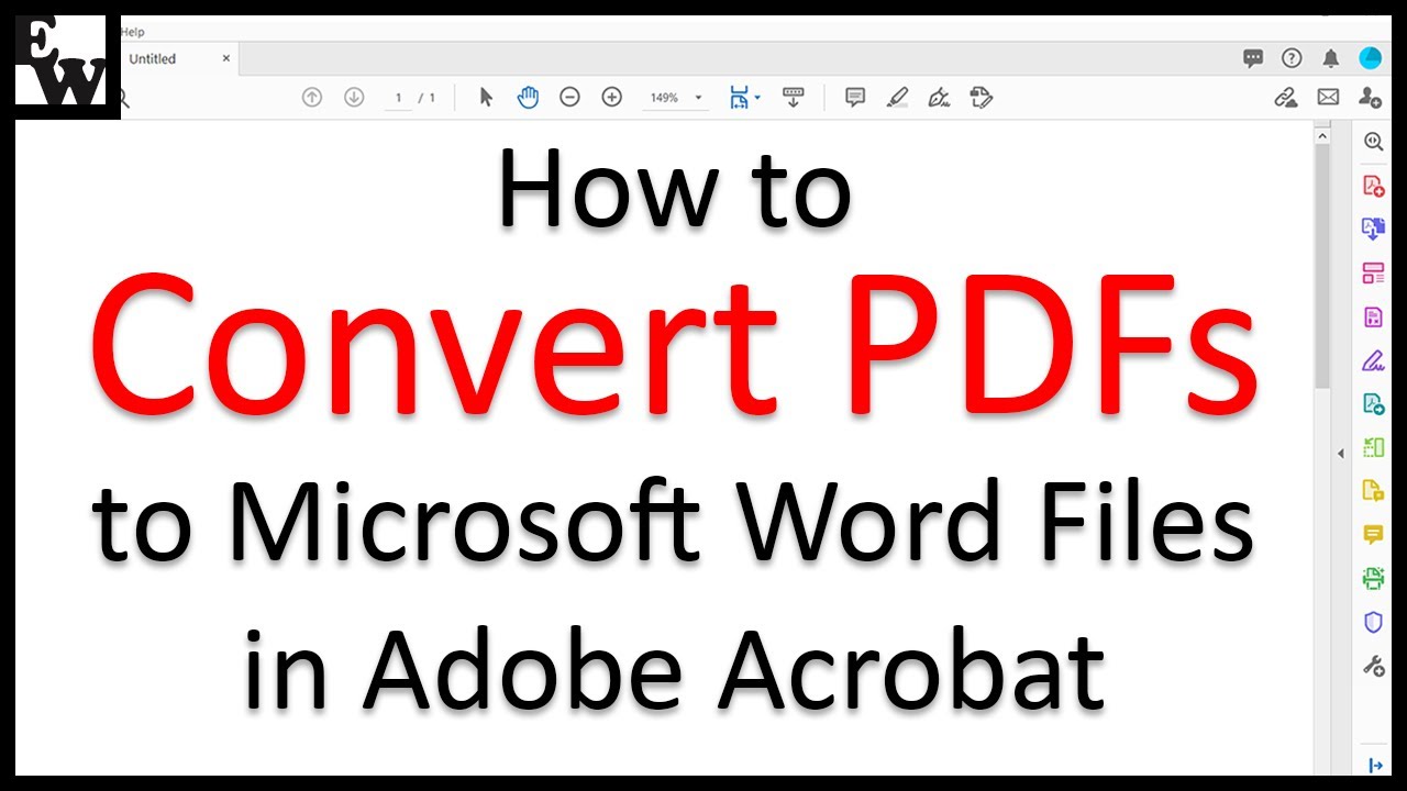 How To Convert PDFs To Microsoft Word Files In Adobe Acrobat - YouTube