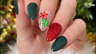 Christmas Dip Powder Nails | Chunky Glitter Application Tutorial | Sol Dips