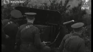 Gunnery practice at Larkhill's Royal School of Artillery (1939)