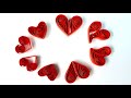 QUILLED HEARTS / 4 DIFFERENT HEARTS / EASY TO MAKE QUILLED HEARTS