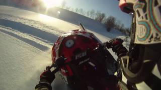 2007 Polaris IQ 440 freerding, sunset pow carve HD gopro helmetcam