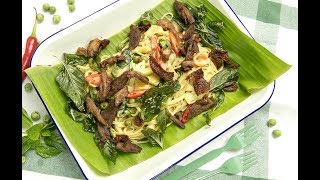 พาสต้าแกงเขียวหวานเป็ดกรอบ Crispy Duck Green Curry Pasta