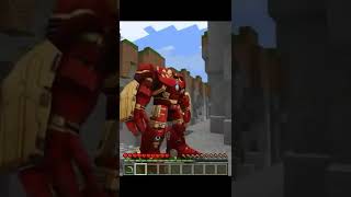 Minecraft Saving Hamood Hulk vs IronMan Hulkbuster Who is more powerful #Shorts #minecraft #mcpe