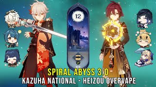 C0 Kazuha National and C3 Heizou Overvape - Genshin Impact Abyss 3.0 - Floor 12 9 Stars
