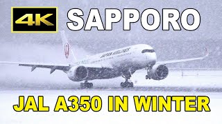 [4K] JAL AIRBUS A350 IN WINTER - Sapporo New Chitose Airport / 雪の新千歳空港 2020-2024