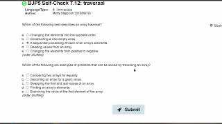 Java Practice It | Self-Check 7.12: traversal | arrays, syntax, array basics