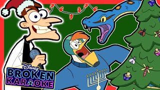 The Greens, Doof, Baymax, and more sing Deck the Halls! | Broken Karaoke | Disney Channel Animation