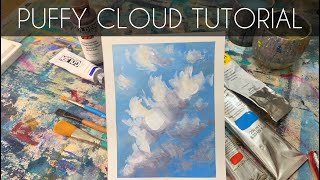 Acrylic Painting Cloud Tutorial (using layers and expressive brushstrokes)