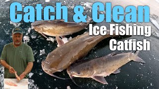 Cook And Clean Catfish (Ice Fishing)!