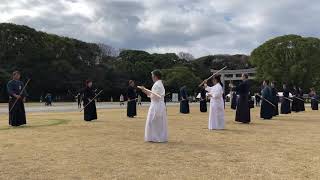 令和２年福岡県護国神社奉納古武道　全日本剣道連盟杖道第一部