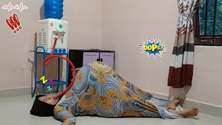 drama💕😂aneh mama tidur ngelindur berjalan minum air dispenser perutnya besar seperti mama hamil