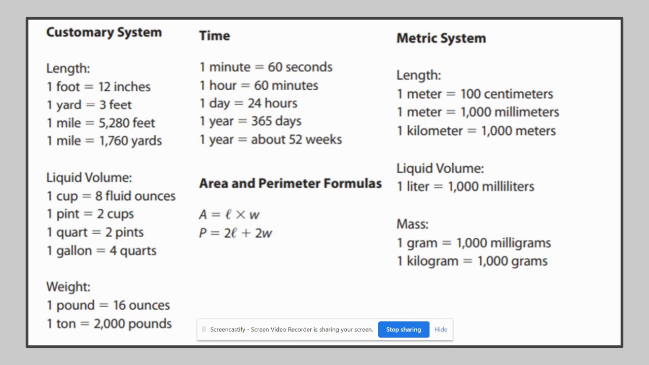 Converting Measurement Units-Lrg To Sml - YouTube