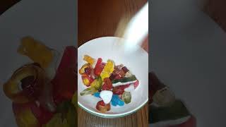 Colorful HARIBO STARMIX Gummies Filling #shorts #shortsvideo #youtubeshorts #asmr #asmrsounds