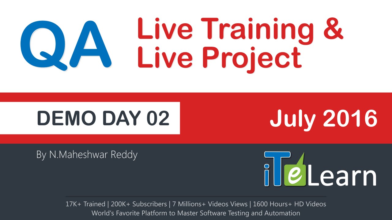 Qa Live Project Demo Day 2 Youtube