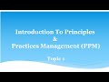 Introduction to Principles and Practices of Management (PPM)