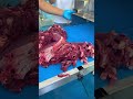 新鲜大块牛肉流水线切成牛肉干 #machine #food