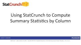 StatCrunch: Computing Summary Statistics for Columns