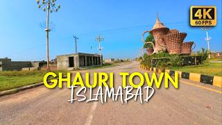 🇵🇰 Ghauri Town Islamabad, Pakistan: 4K Motorcycle Tour \u0026 Captions