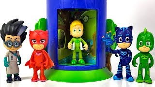 UNBOXING PJ MASKS STACKABLE TRANSFORMING PLAYSET GEKKO AND OWLETTE & STORY WITH ROMEO AND CATBOY
