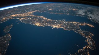 The View From Space - Earth's  Countries and  Coastlines, Relaxing Music