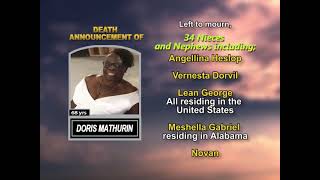 Doris Mathurin ~ Long Obituary