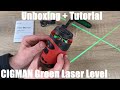 CIGMAN Green Laser Level Self Leveling, 360° Horizontal Laser Level Unboxing and instructions