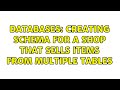 Databases: Creating schema for a shop that sells items from multiple tables