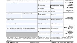 IRS Form W-2G walkthrough (Certain Gambling Winnings)