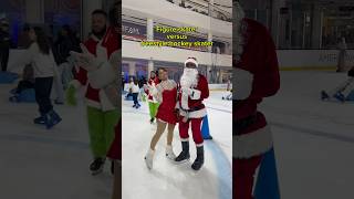 Figure skater versus hockey skater #iceskating #skating #figureskating #hockey #skate