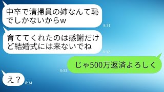 亡くなった両親の代わりに育てた妹が結婚を報告しつつ絶縁を宣言。「中卒の姉なんて恥ずかしい」と言われたため、言う通りに結婚式を欠席したら、妹の結婚式が大変なことになった。