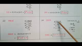 Q1-Ex1.2-Ncert- Express each number as a product of its prime factors:140 ,156 ,3825,5005, 7429