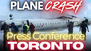 Delta Plane Crash PRESS CONFERENCE. Toronto. WILD NEW FOOTAGE.