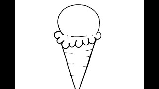 How to Draw a Simple Ice Cream Cone in under 2 minutes - Beginner
