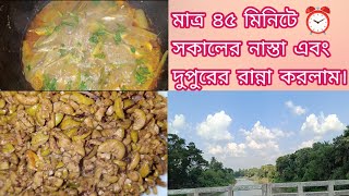 ⏰মাত্র ৪৫ মিনিটে সকালের নাস্তা এবং দুপুরের রান্না করলাম||