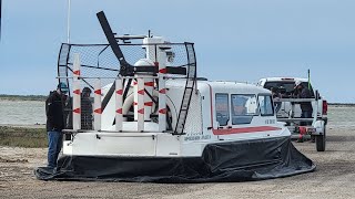 SpaceX amphibious HOVERCRAFT used to transport employees from SPI to STARBASE