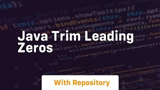 java trim leading zeros
