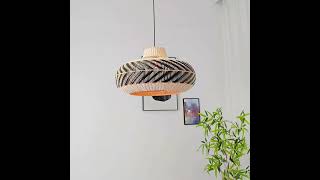 Dining Room Black Rattan Pendant Light Simple Home Decor Lighting Fixture #christmas #blackfriday