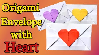 Origami envelope/ Origami heart envelope/ How to make paper envelope with heart