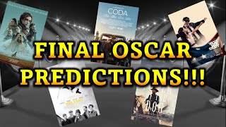 Final 2022 Oscar Predictions!!!