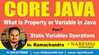 What is Property or Variable in Java Part 7 | Core Java Tutorial | Mr. Ramachandra