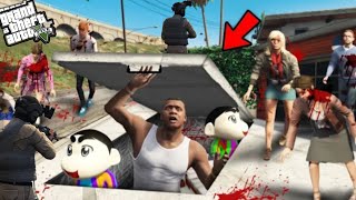 Franklin Shinchan \u0026 Pinchan Hiding Underground From Zombie Apocalypse in GTA 5!