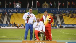 Men's shot put F57 | Victory Ceremony |  2015 IPC Athletics World Championships Doha