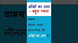 आँखों का तारा मुहावरे का अर्थ और वाक्य प्रयोग I Ankhon Ka Tara  - Arth aur Vakya I Hindi Muhavare