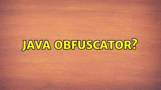 Ubuntu: Java obfuscator?