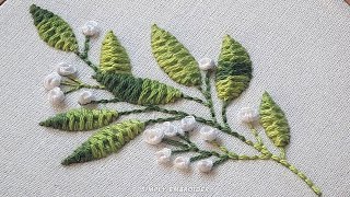 Stunning Leaf Embroidery Designs for Beginners: Fishbone embroidery stitch Tutorial