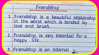 10 lines on Friendship/Short Essay On Friendship in English Writing
