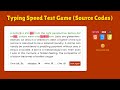How to Create a Typing Speed Test Game Using HTML, CSS and JavaScript (Free Source Code)