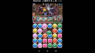 【パズドラ】協力！降臨ラッシュ！---三位一体 超壊滅級 ハンター♂・ミツネX装備PT (BOSS:アザトース)