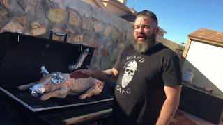 Whole Suckling Pig BBQ on Cheap Char Broil Smoker with Mods
